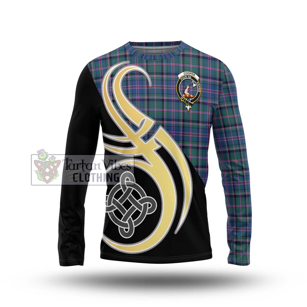 Cooper Tartan Long Sleeve T-Shirt with Family Crest and Celtic Symbol Style Unisex - Tartan Vibes Clothing