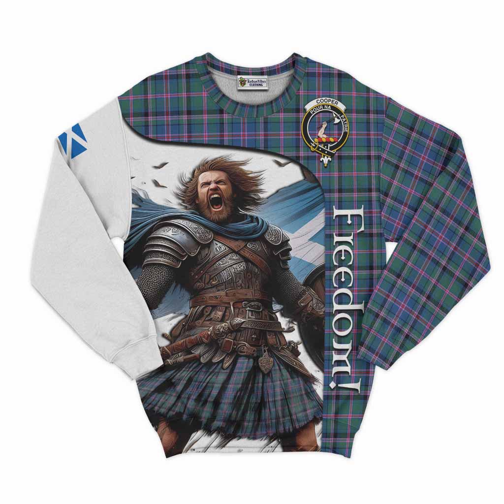 Tartan Vibes Clothing Cooper Crest Tartan Sweatshirt Inspired by the Freedom of Scottish Warrior