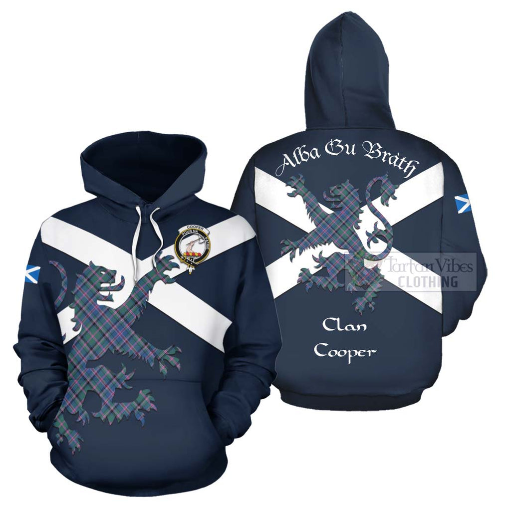 Tartan Vibes Clothing Cooper Tartan Lion Rampant Hoodie – Proudly Display Your Heritage with Alba Gu Brath and Clan Name