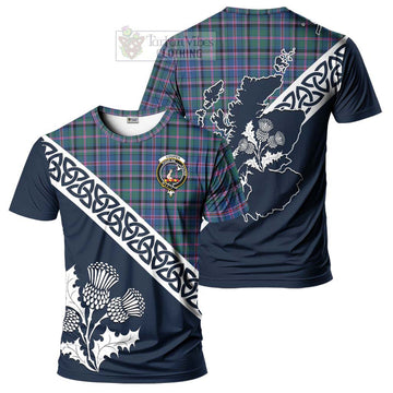 Cooper Tartan T-Shirt Featuring Thistle and Scotland Map