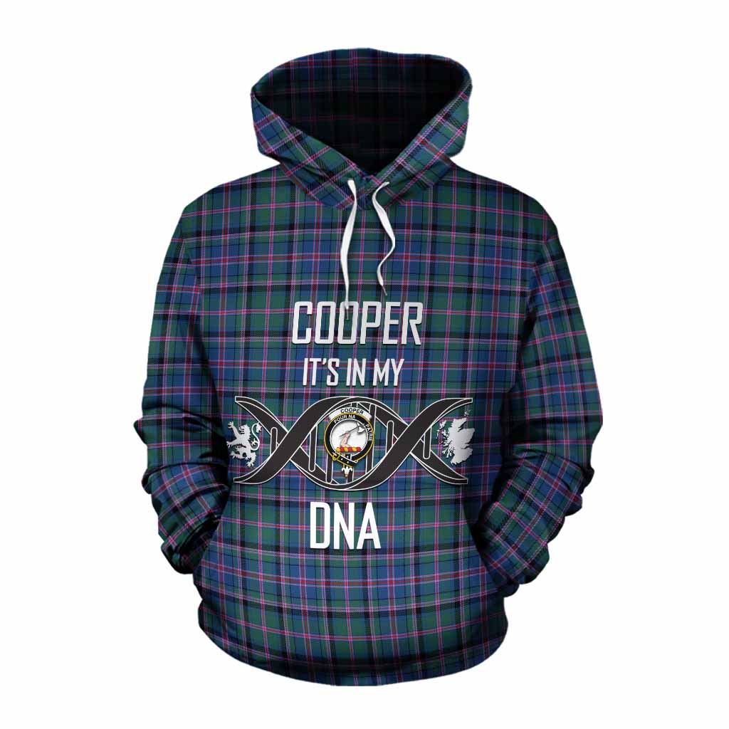 Tartan Vibes Clothing Cooper Tartan Cotton Hoodie with Family Crest DNA In Me Style