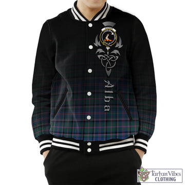 Cooper Tartan Baseball Jacket Featuring Alba Gu Brath Family Crest Celtic Inspired