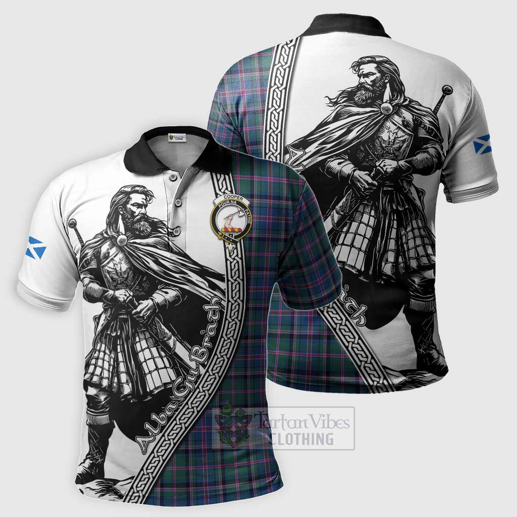 Tartan Vibes Clothing Cooper Tartan Clan Crest Polo Shirt with Highlander Warrior Celtic Style