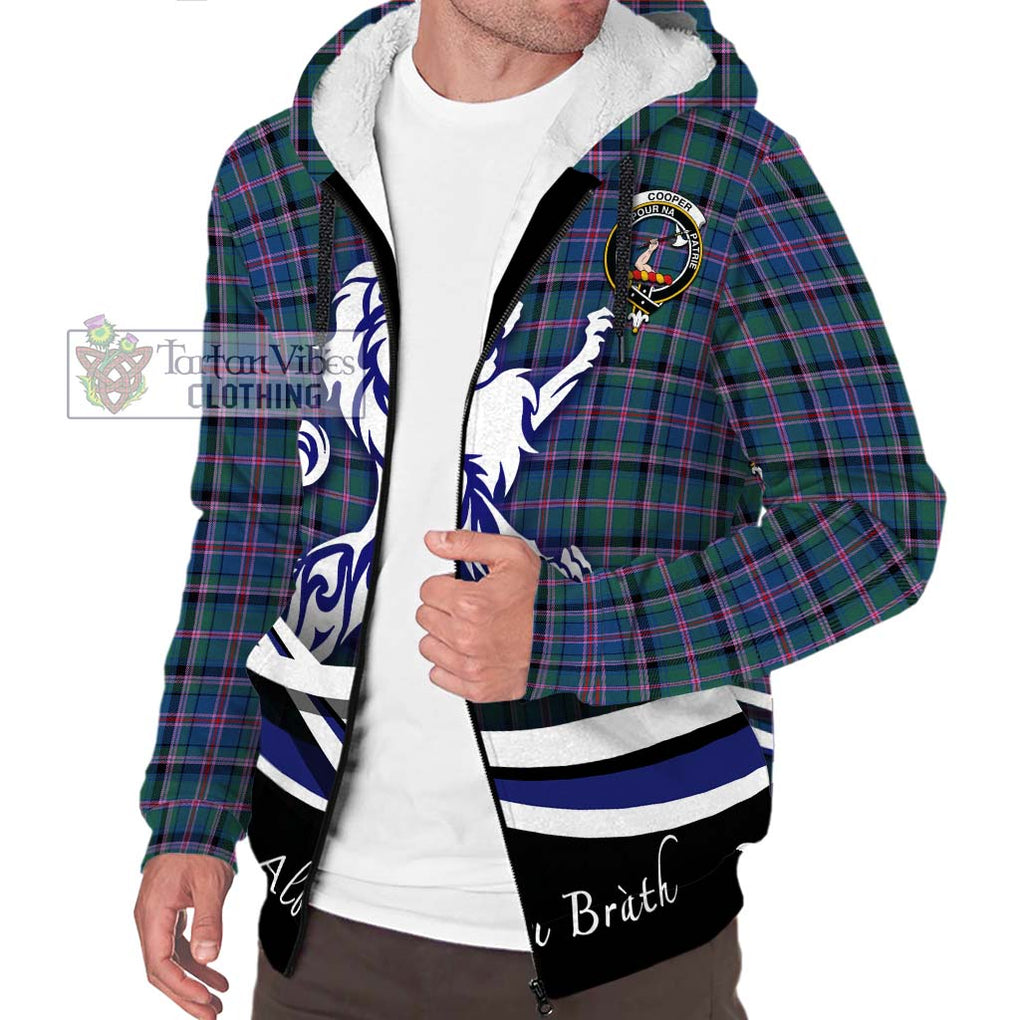 Cooper Tartan Sherpa Hoodie with Alba Gu Brath Regal Lion Emblem Unisex S - Tartanvibesclothing Shop