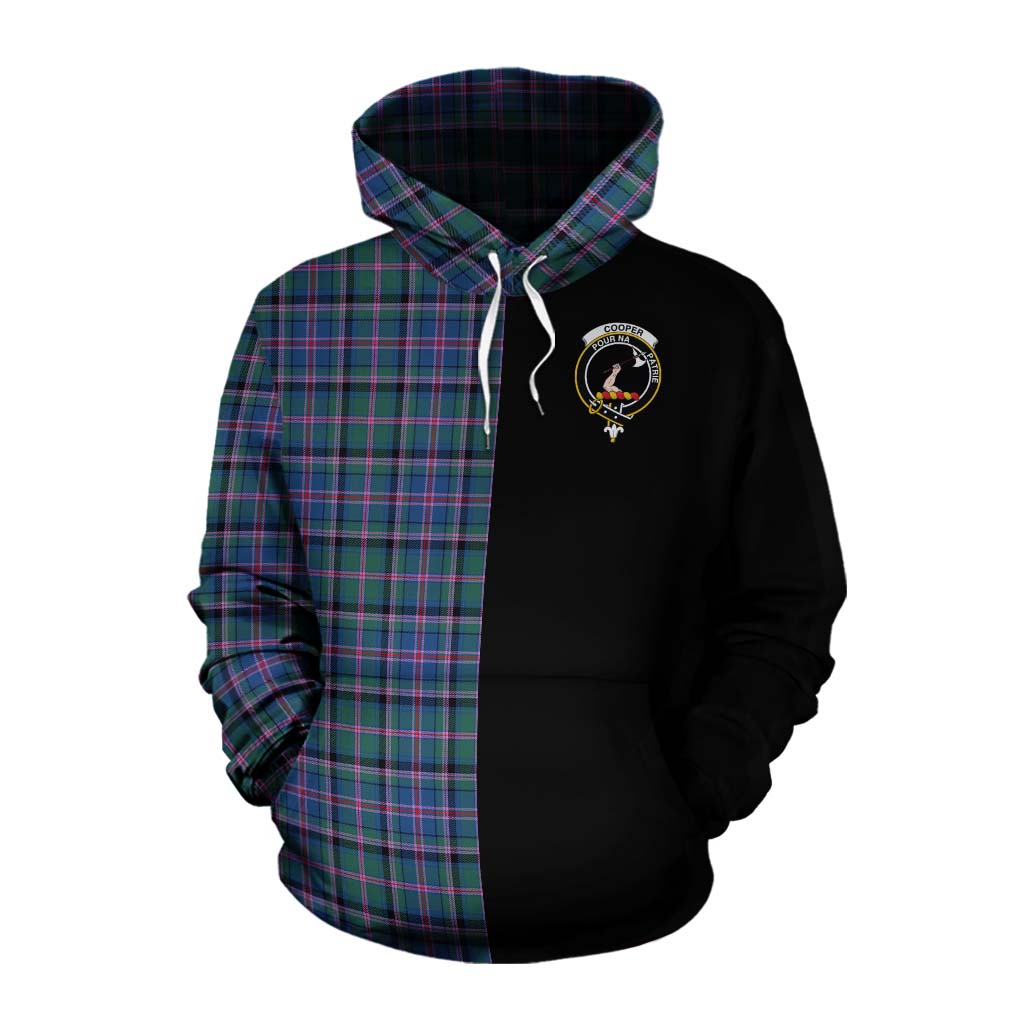 Tartan Vibes Clothing Cooper Tartan Cotton Hoodie with Family Crest and Half Of Me Style