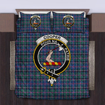 Cooper Tartan Quilt Bed Set with Family Crest