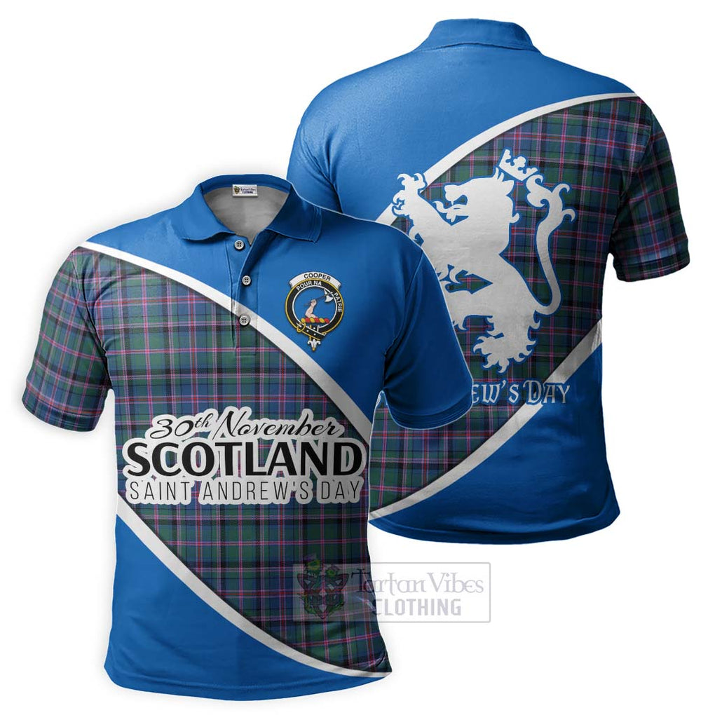 Tartan Vibes Clothing Cooper Family Crest Tartan Polo Shirt Celebrate Saint Andrew's Day in Style