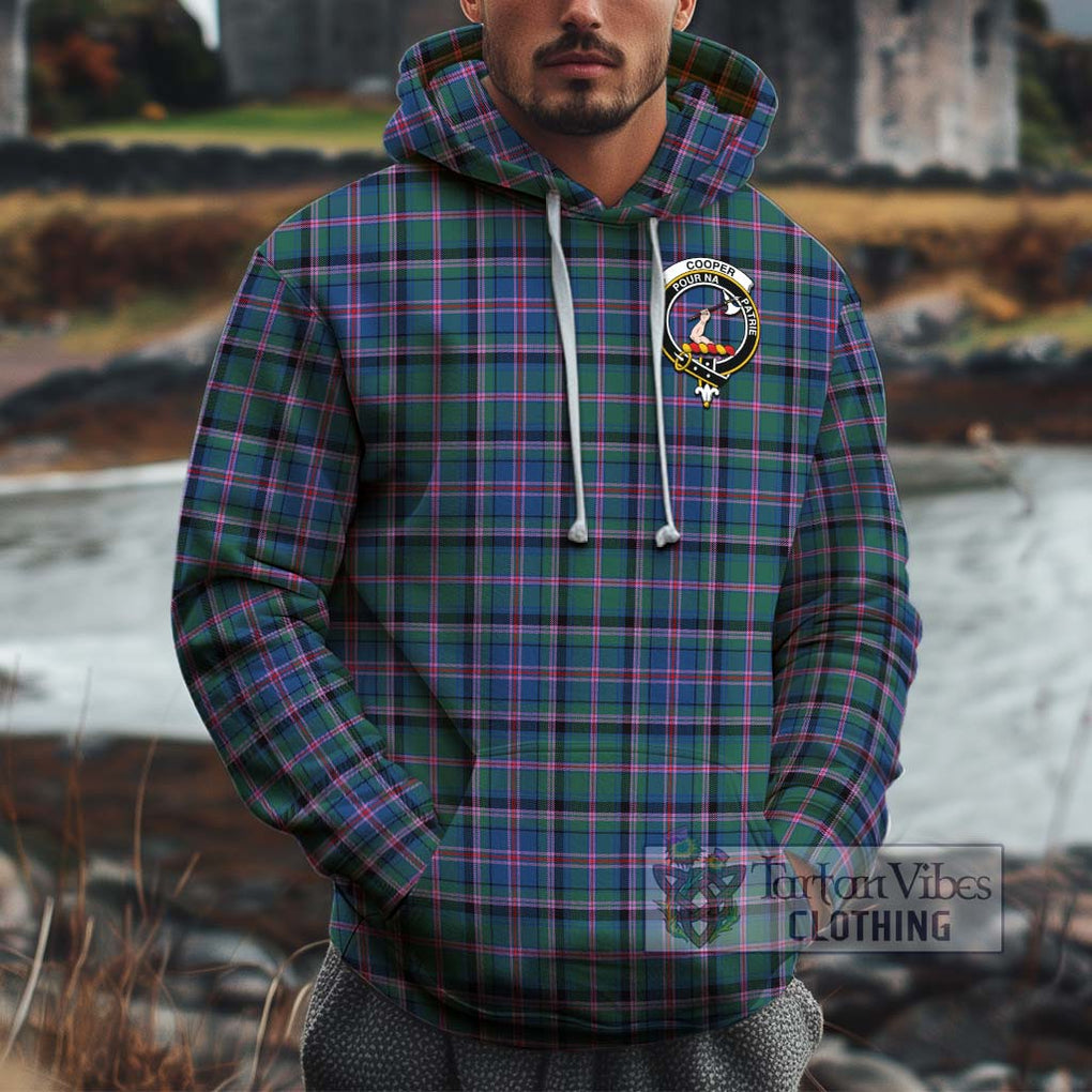 Cooper Tartan Cotton Hoodie with Family Crest Pullover Hoodie XS - Tartan Vibes Clothing