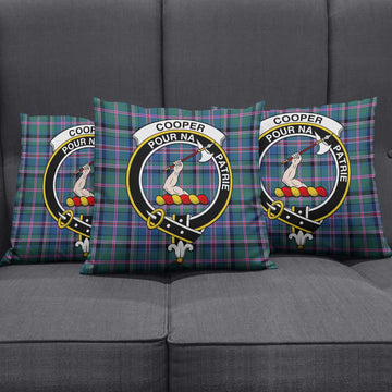 Cooper Tartan Pillow Cover with Family Crest