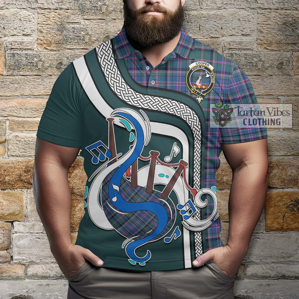 Tartan Vibes Clothing Cooper Tartan Polo Shirt with Epic Bagpipe Style