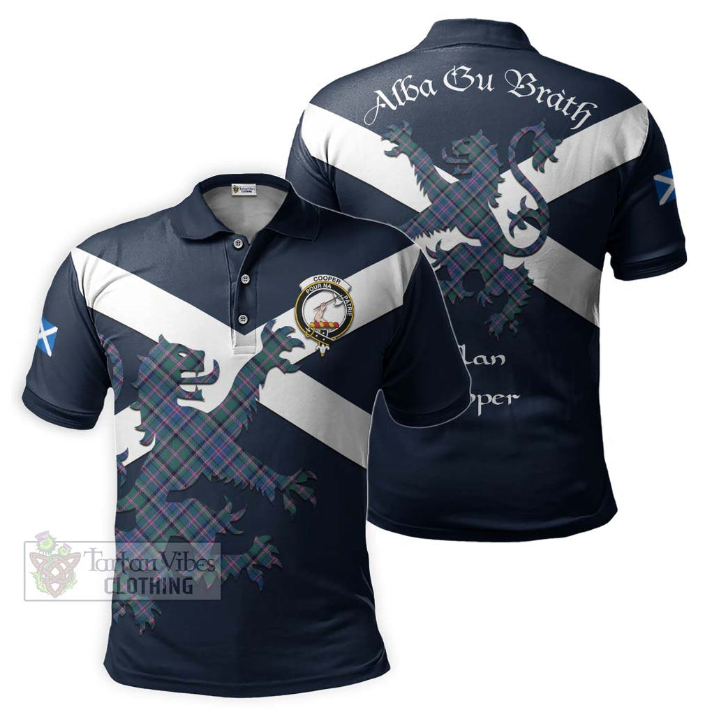 Tartan Vibes Clothing Cooper Tartan Lion Rampant Polo Shirt – Proudly Display Your Heritage with Alba Gu Brath and Clan Name