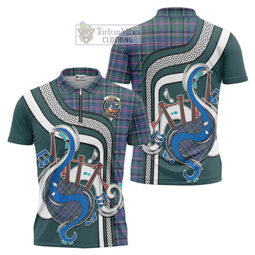 Cooper Tartan Zipper Polo Shirt with Epic Bagpipe Style