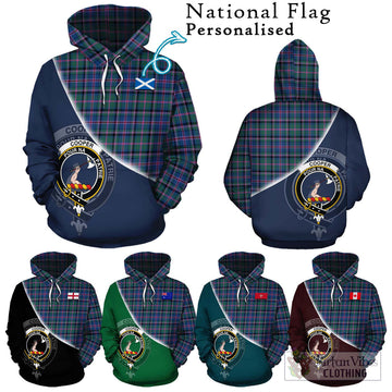 Cooper Tartan Hoodie with Personalised National Flag and Family Crest Half Style