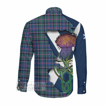 Cooper Tartan Family Crest Long Sleeve Button Shirt Scottish Thistle Celtic Inspired Men's Shirt - Tartan Vibes Clothing