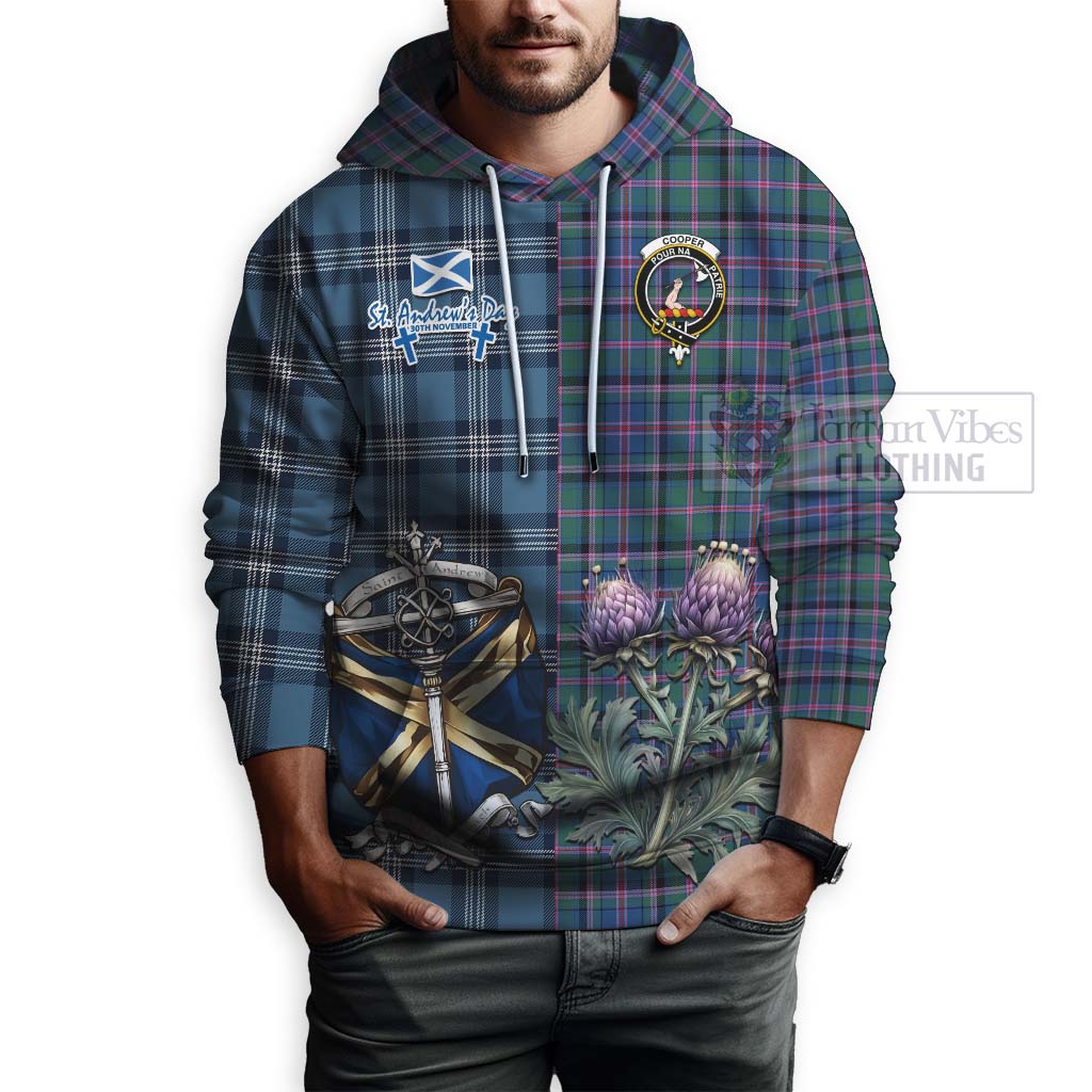 Tartan Vibes Clothing Cooper Tartan Hoodie Happy St. Andrew's Day Half Tartan Style