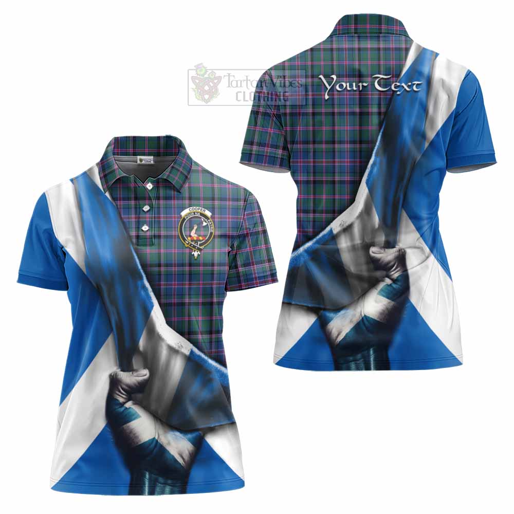 Tartan Vibes Clothing Cooper Tartan Women's Polo Shirt with Family Crest Scotland Patriotic Style