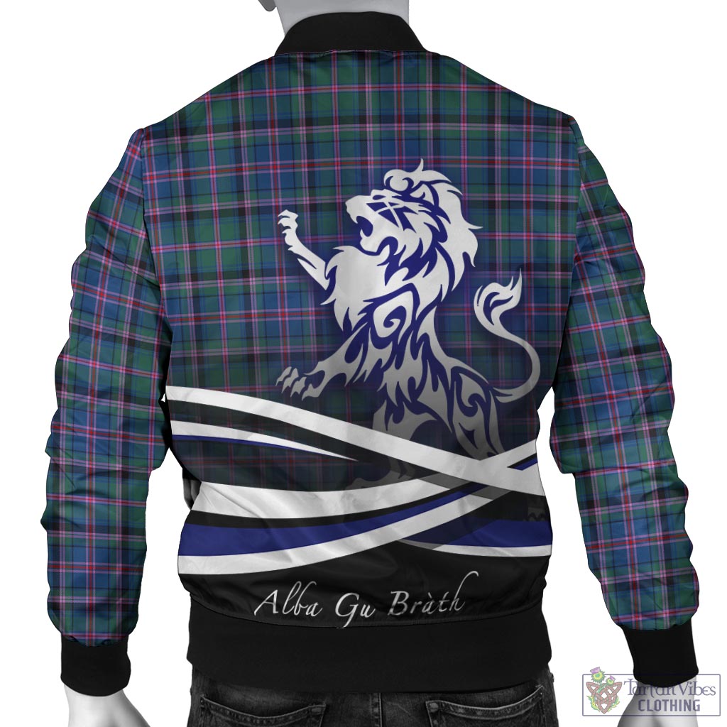 Tartan Vibes Clothing Cooper Tartan Bomber Jacket with Alba Gu Brath Regal Lion Emblem