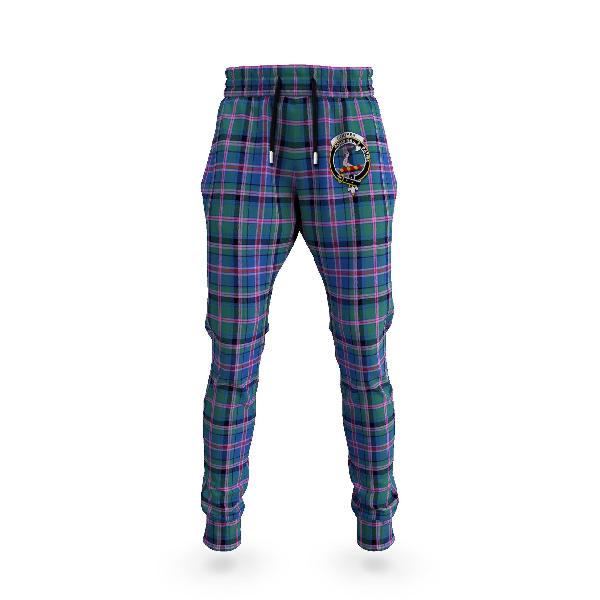 Cooper Tartan Joggers Pants with Family Crest 5XL - Tartan Vibes Clothing