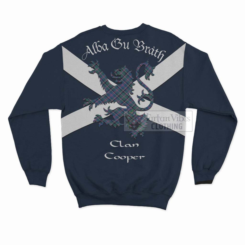 Tartan Vibes Clothing Cooper Tartan Lion Rampant Sweatshirt – Proudly Display Your Heritage with Alba Gu Brath and Clan Name