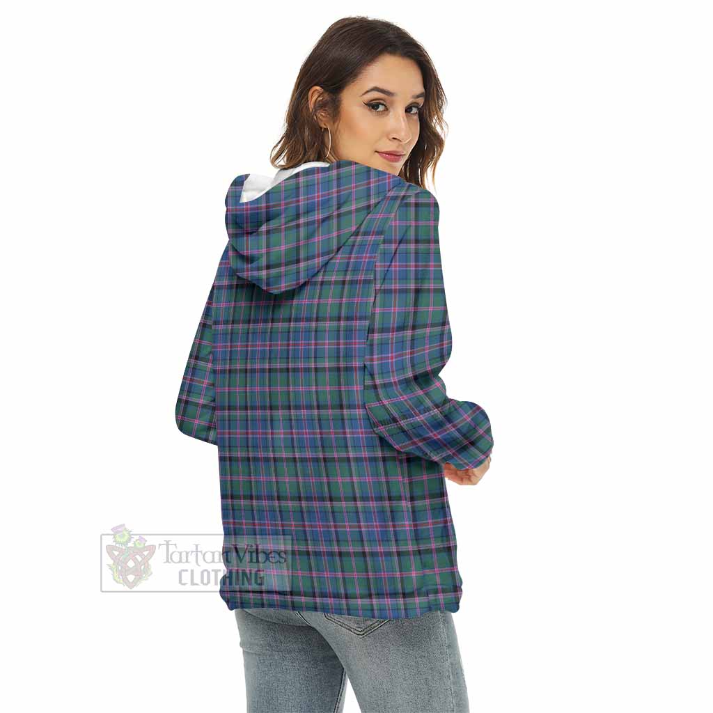 Tartan Vibes Clothing Cooper Tartan Crest Women's Borg  Half Zip Fleece Hoodie