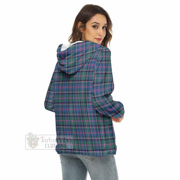 Cooper Tartan Crest Women's Borg  Half Zip Fleece Hoodie