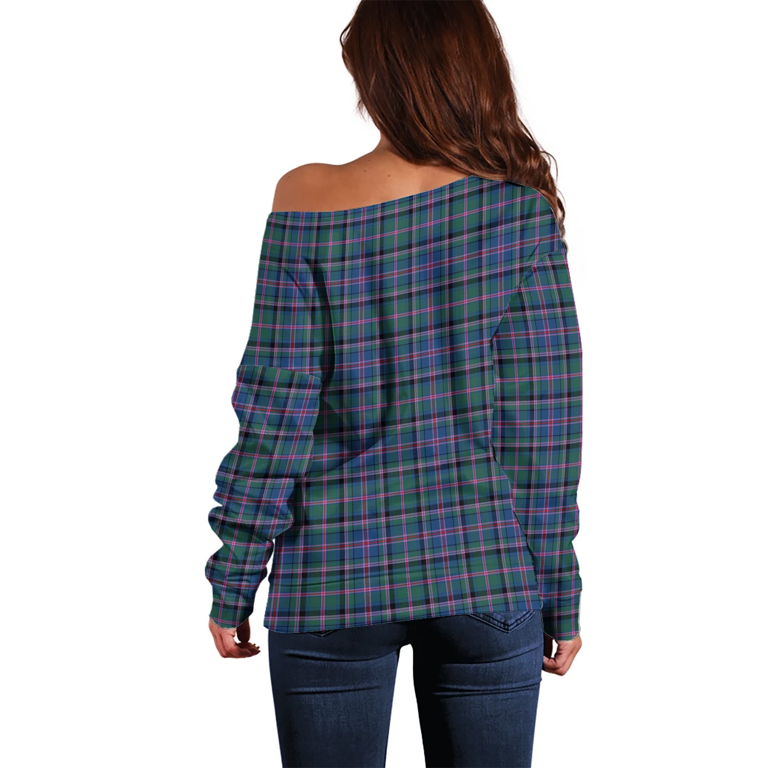 Cooper Tartan Off Shoulder Women Sweater - Tartanvibesclothing