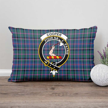 Cooper Tartan Pillow Cover with Family Crest