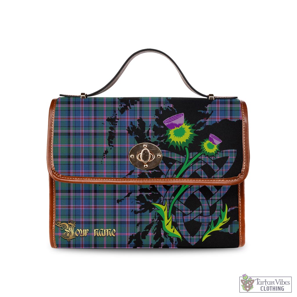 Tartan Vibes Clothing Cooper Tartan Waterproof Canvas Bag with Scotland Map and Thistle Celtic Accents