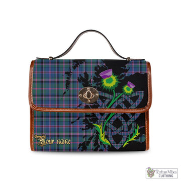 Cooper Tartan Waterproof Canvas Bag with Scotland Map and Thistle Celtic Accents