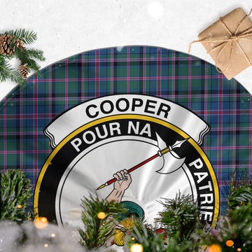 Cooper Tartan Christmas Tree Skirt with Family Crest