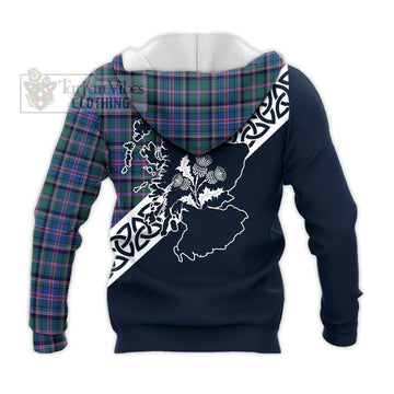 Cooper Tartan Knitted Hoodie Featuring Thistle and Scotland Map