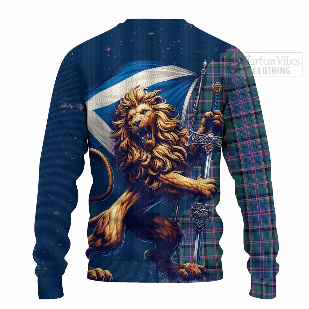 Tartan Vibes Clothing Cooper Tartan Family Crest Knitted Sweater with Scottish Majestic Lion