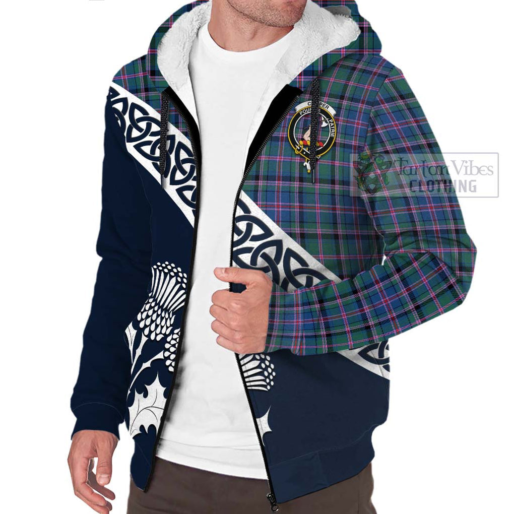 Tartan Vibes Clothing Cooper Tartan Sherpa Hoodie Featuring Thistle and Scotland Map