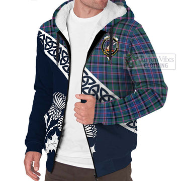 Cooper Tartan Sherpa Hoodie Featuring Thistle and Scotland Map