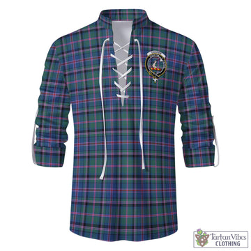 Cooper Tartan Men's Scottish Traditional Jacobite Ghillie Kilt Shirt with Family Crest