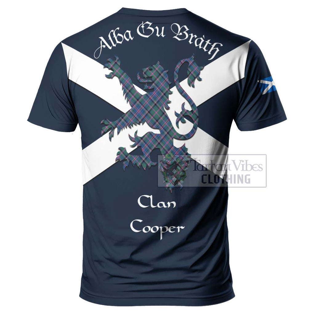 Tartan Vibes Clothing Cooper Tartan Lion Rampant T-Shirt – Proudly Display Your Heritage with Alba Gu Brath and Clan Name