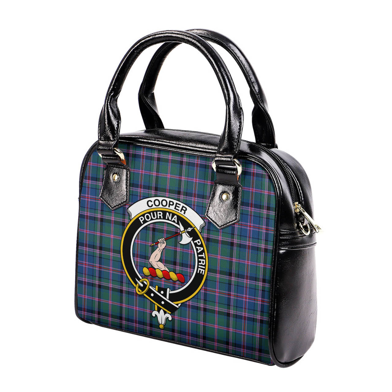 Cooper Tartan Shoulder Handbags with Family Crest - Tartanvibesclothing