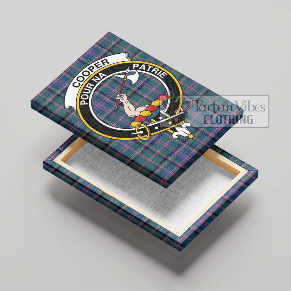 Cooper Tartan Canvas Print Wall Art with Family Crest - Tartan Vibes Clothing