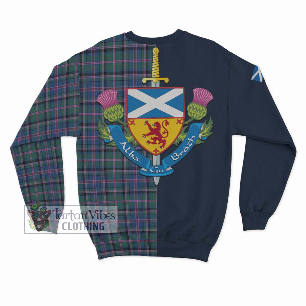 Tartan Vibes Clothing Cooper Tartan Sweatshirt with Scottish Lion Royal Arm Half Style