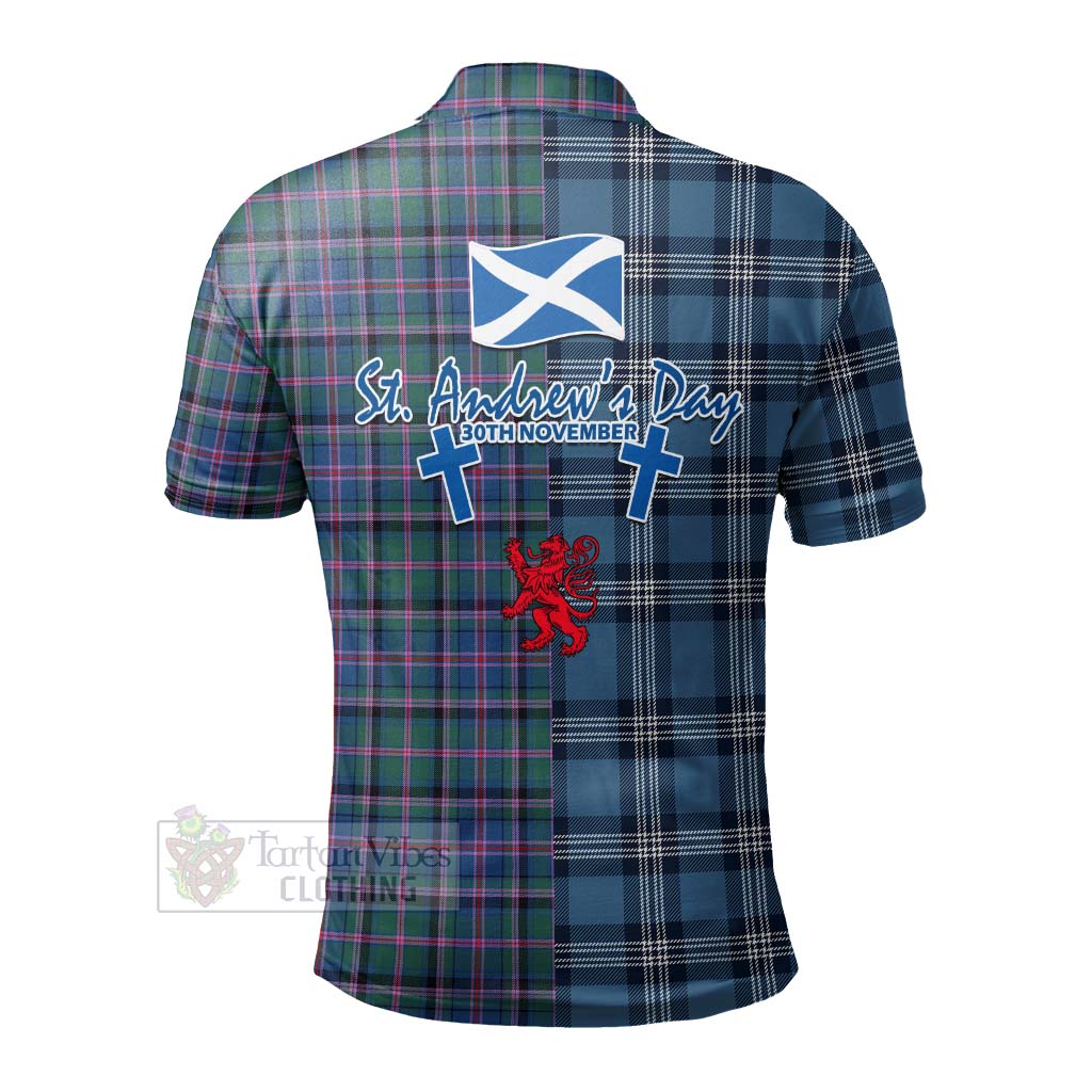 Tartan Vibes Clothing Cooper Tartan Polo Shirt Happy St. Andrew's Day Half Tartan Style