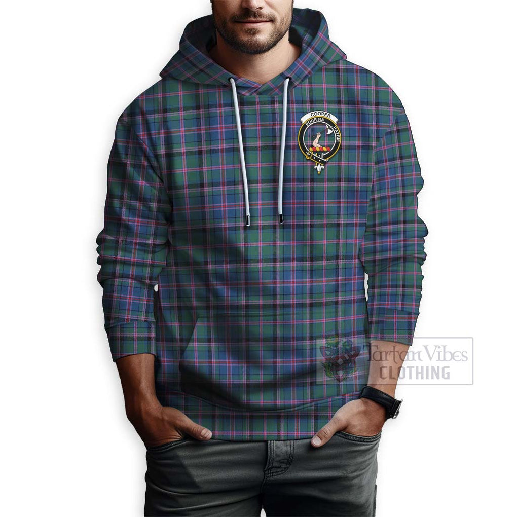 Tartan Vibes Clothing Cooper Tartan Hoodie with Family Crest Celtic Skull Style