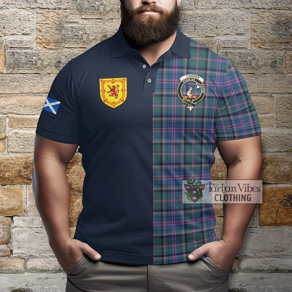 Tartan Vibes Clothing Cooper Tartan Polo Shirt with Scottish Lion Royal Arm Half Style