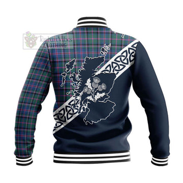 Cooper Tartan Baseball Jacket Featuring Thistle and Scotland Map