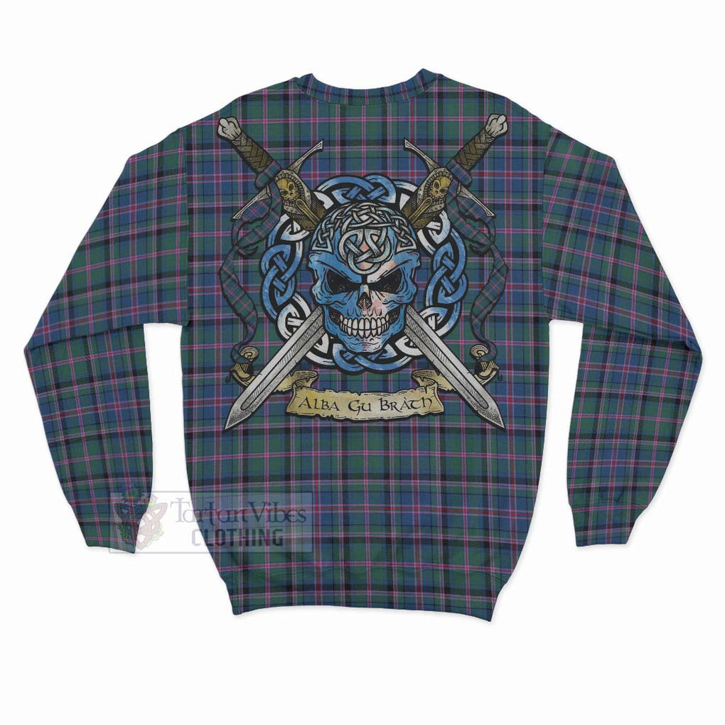 Tartan Vibes Clothing Cooper Tartan Sweatshirt with Family Crest Celtic Skull Style