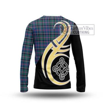 Cooper Tartan Long Sleeve T-Shirt with Family Crest and Celtic Symbol Style