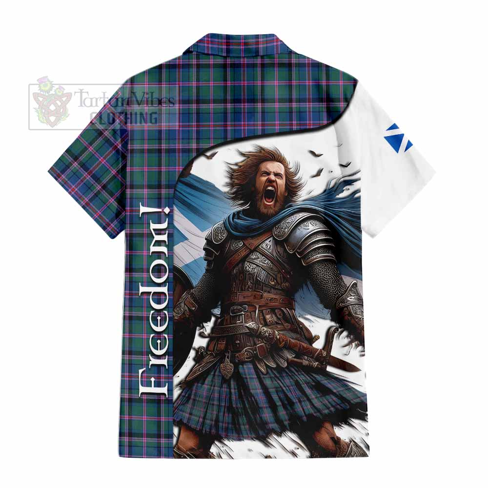 Tartan Vibes Clothing Cooper Crest Tartan Short Sleeve Button Shirt Inspired by the Freedom of Scottish Warrior