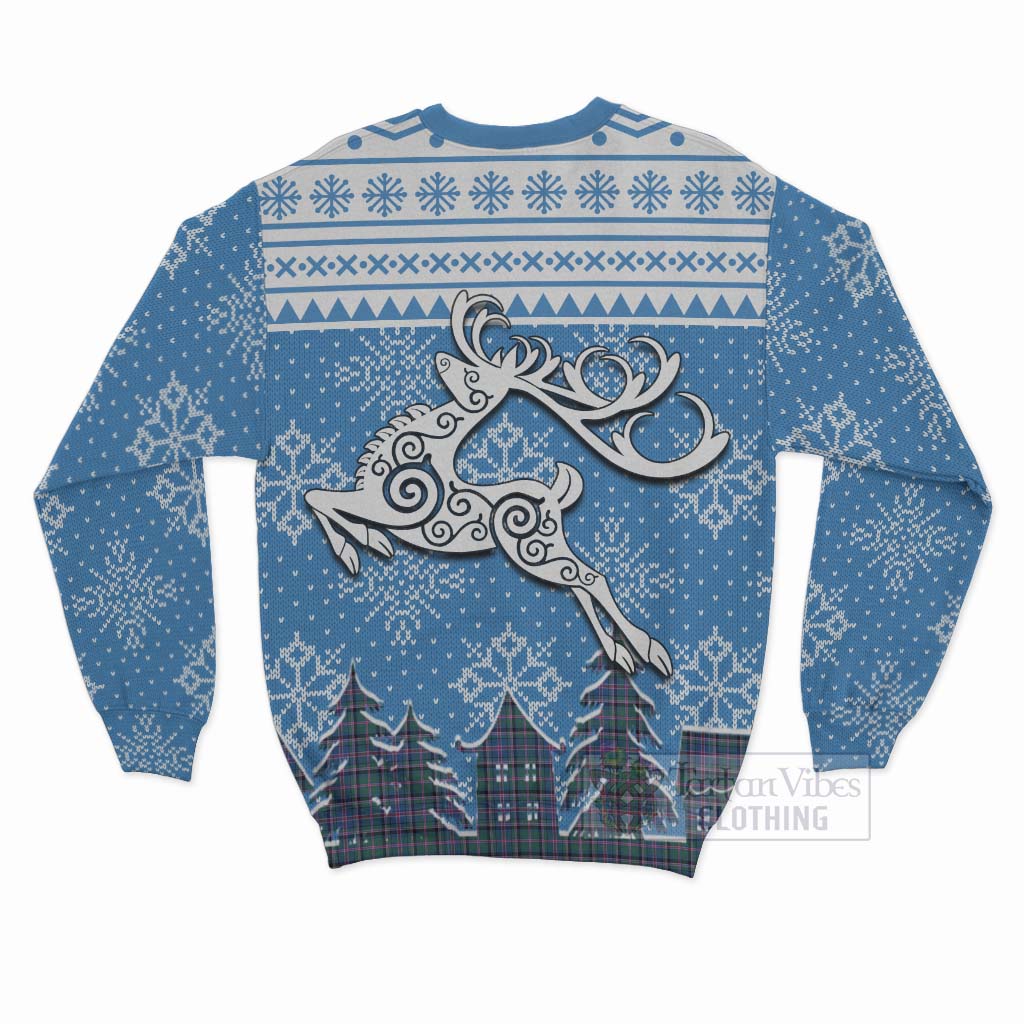 Tartan Vibes Clothing Cooper Clan Christmas Sweatshirt Celtic Reindeer Style