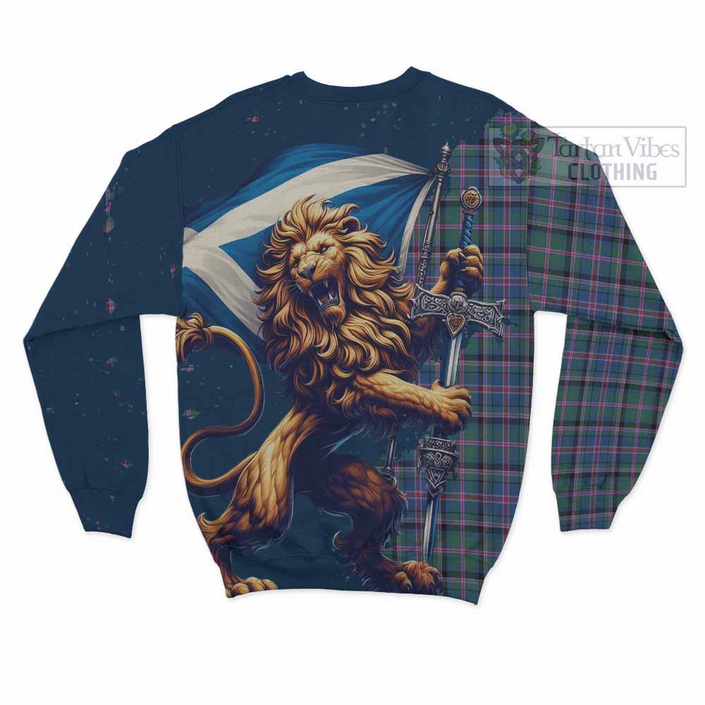 Tartan Vibes Clothing Cooper Tartan Family Crest Sweatshirt with Scottish Majestic Lion