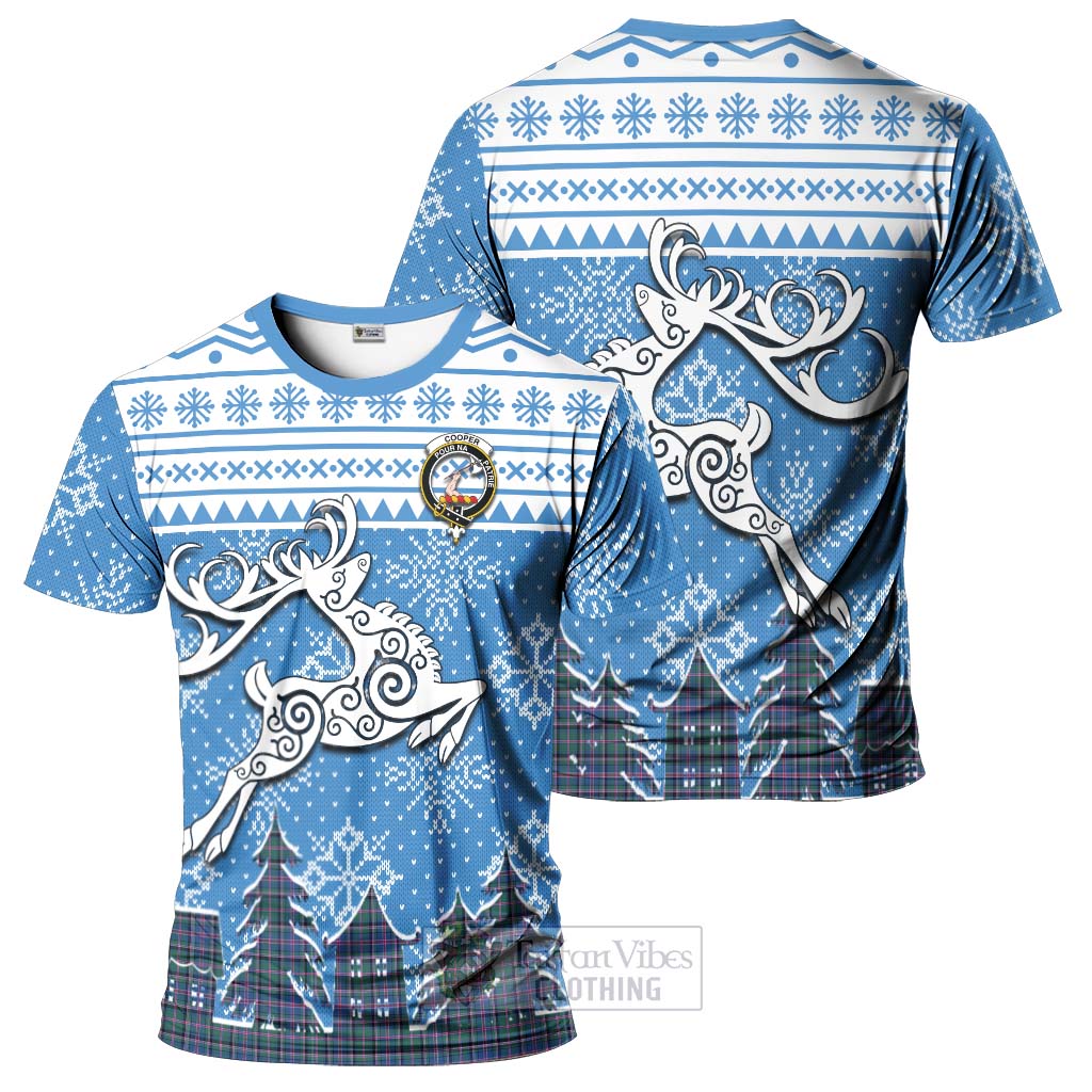 Tartan Vibes Clothing Cooper Clan Christmas T-Shirt Celtic Reindeer Style