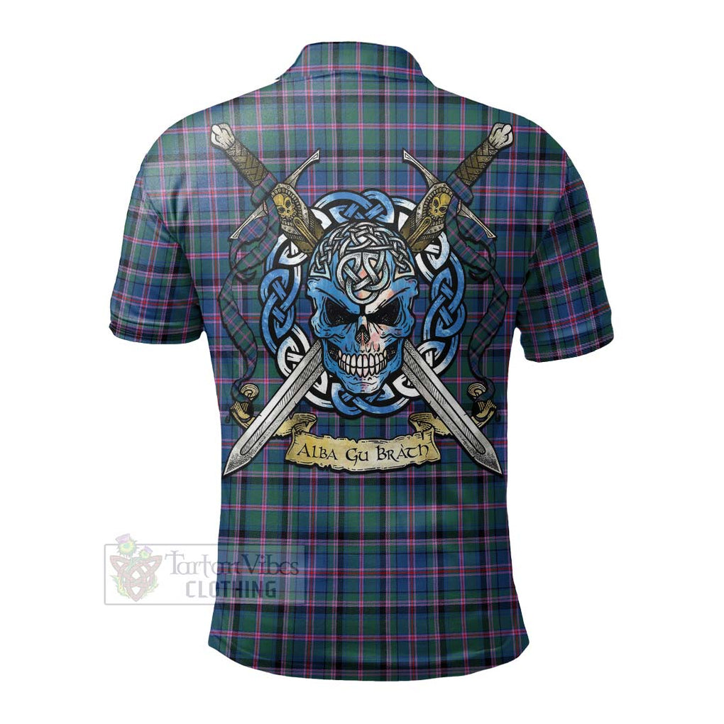 Tartan Vibes Clothing Cooper Tartan Polo Shirt with Family Crest Celtic Skull Style